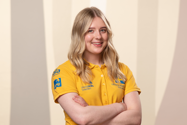 Porträtt av yrkesutbildningsambassadör och tävlande Maja Svensson