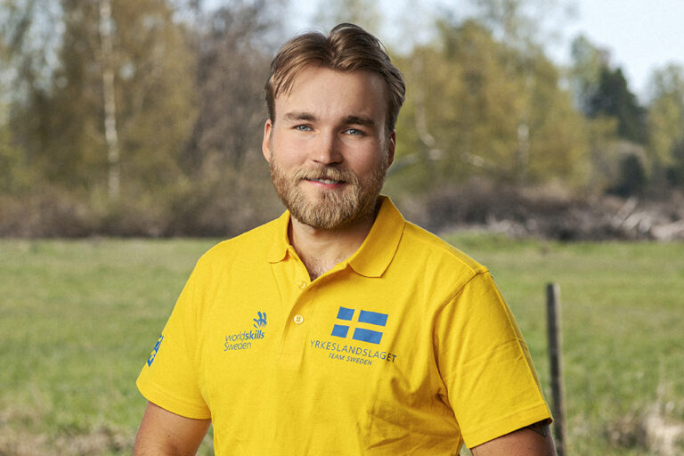 Yrkesutbildningsambassadör Olle Spetz när han tävlade i Yrkeslandslaget