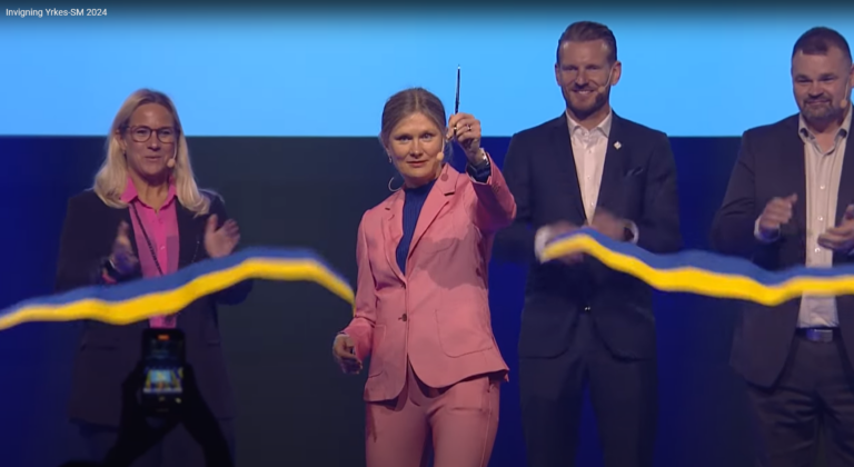 Katarina Lundahl, statssekreterare hos skolminister Lotta Edholm, inviger Yrkes-M 2024