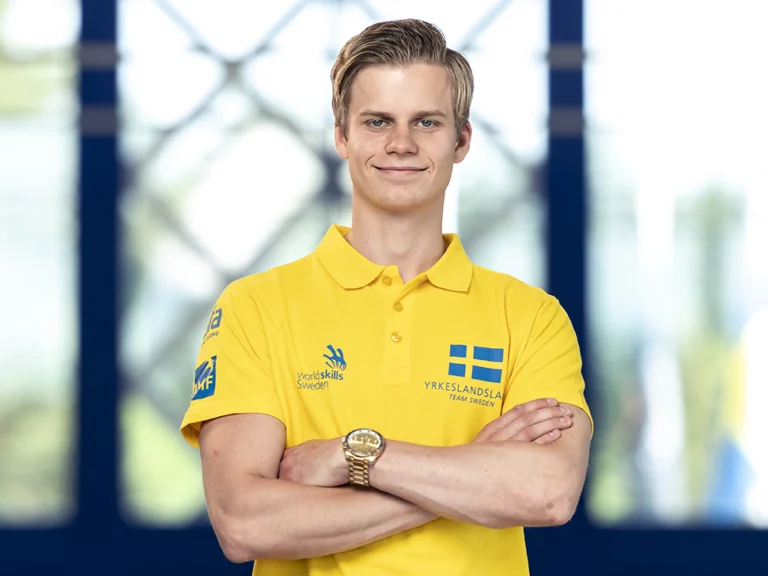 Porträtt på Axel Gustafsson, tävlande i Yrkeslandslaget 2018