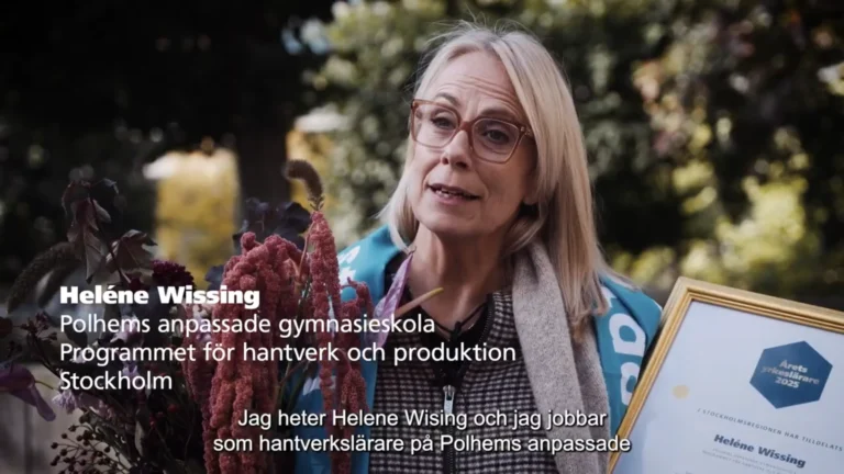 Pristagare Heléne Wissing - Årets yrkeslärare i Region Stockholm 2025