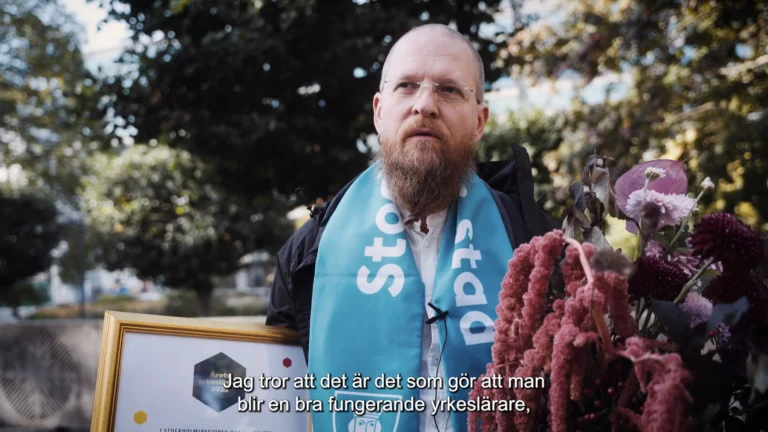 Pristagare Fredrik Köhler - Årets yrkeslärare i Region Stockholm 2025
